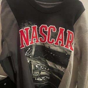 Nascar Black and Gray Sweatshirt with Red Lettering